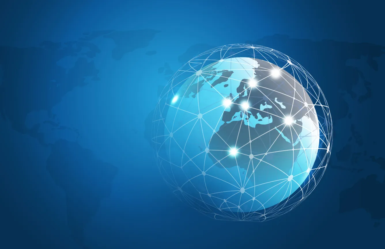 世界市場シェアのイメージ（地球のCG）